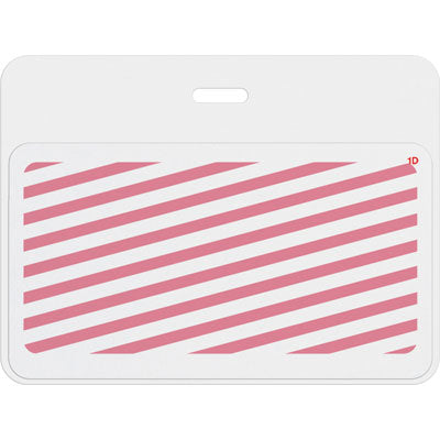 TEMPbadge T6027AL white bar badge back shown after expiration with the red expired indicator visible