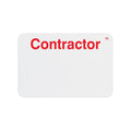 Manual One-week Expiring TIMEbadge "CONTRACTOR" (P/N T6205) with the word "Contractor" in bold red letters at the top center, and the characters "7D" in small red text at the top right corner.