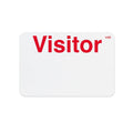 A Manual Half-day Expiring TIMEbadge "VISITOR" (P/N T6403) with the word "Visitor" in large red text at the top and "1/2D" in smaller text in the upper right-hand corner. The rest of the badge is blank, ideal for visitor management to ensure a secure environment.