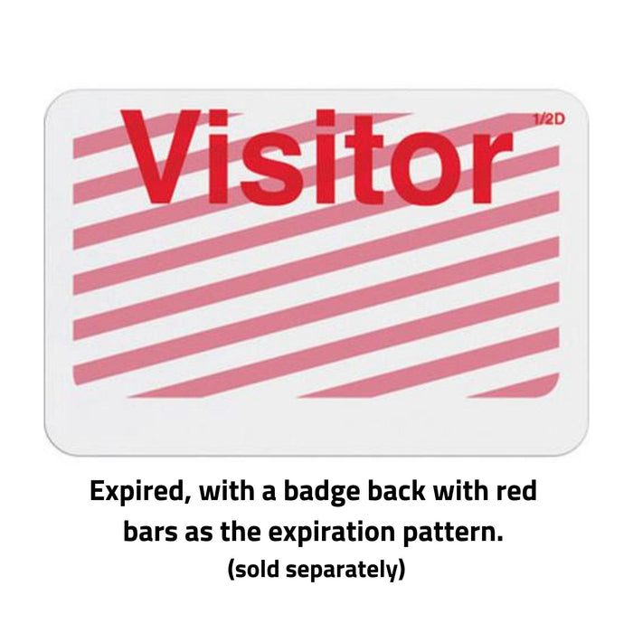 TEMPbadge T6403 Handwritten Expiring Badge Front, Half-Day, Visitor, expired state