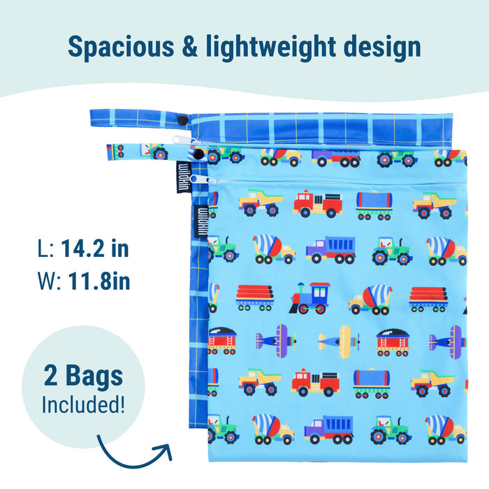 Trains, Planes & Trucks 2-Pack Wet Bag Set