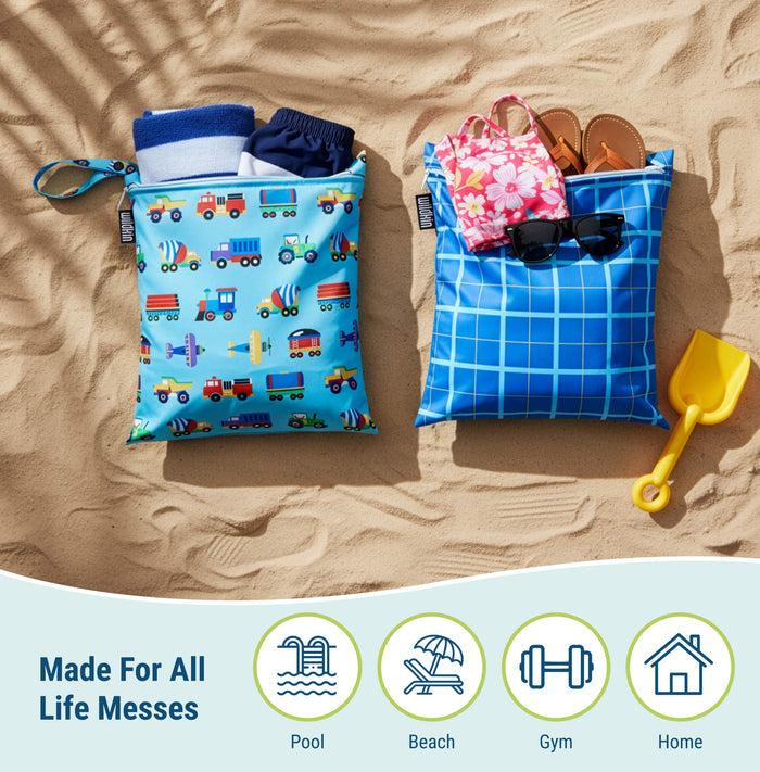 Trains, Planes & Trucks 2-Pack Wet Bag Set