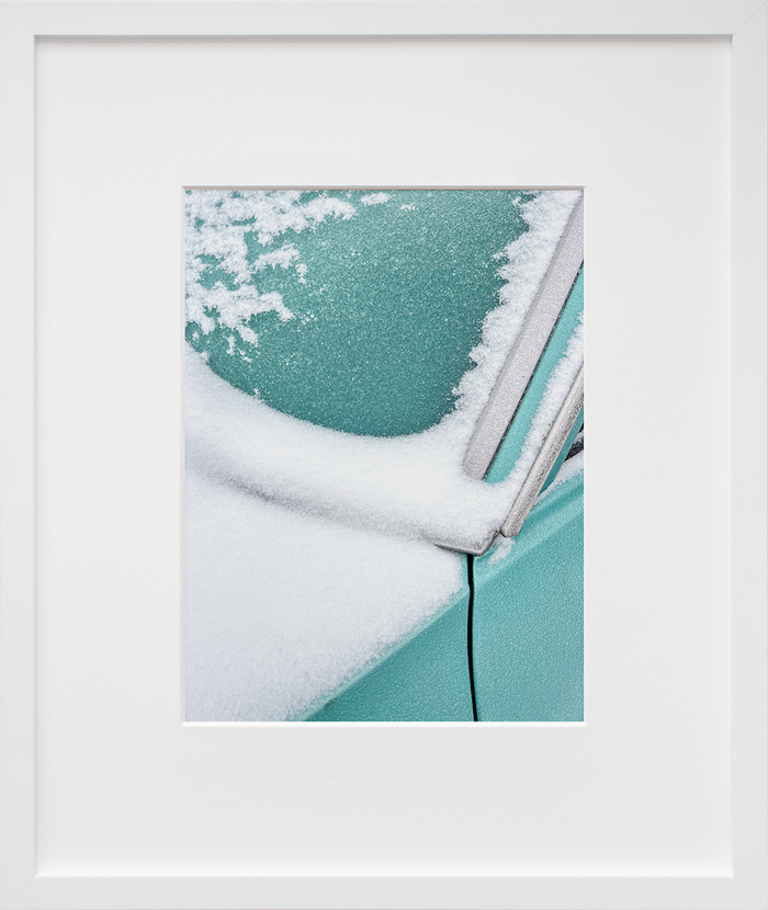 Tranquil Teal by Jessica Zollman in white frame