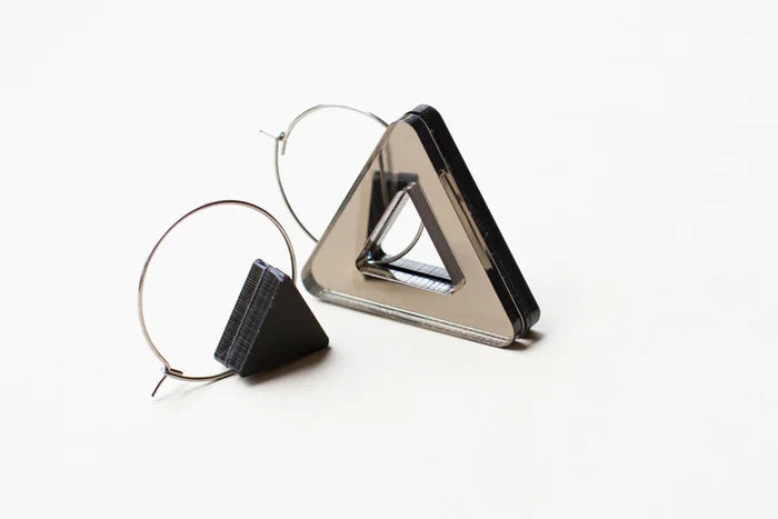 Triangle Mirrored with Void Earrings