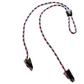A USA Made Adjustable Double Clip Lanyard - Woven Nylon Neck Hanger with 2 Bulldog Clips with an adjustable plastic bead slider. Sold by Specialist ID.