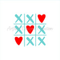 Valentine's Tic Tac Toe 2 part Stencil