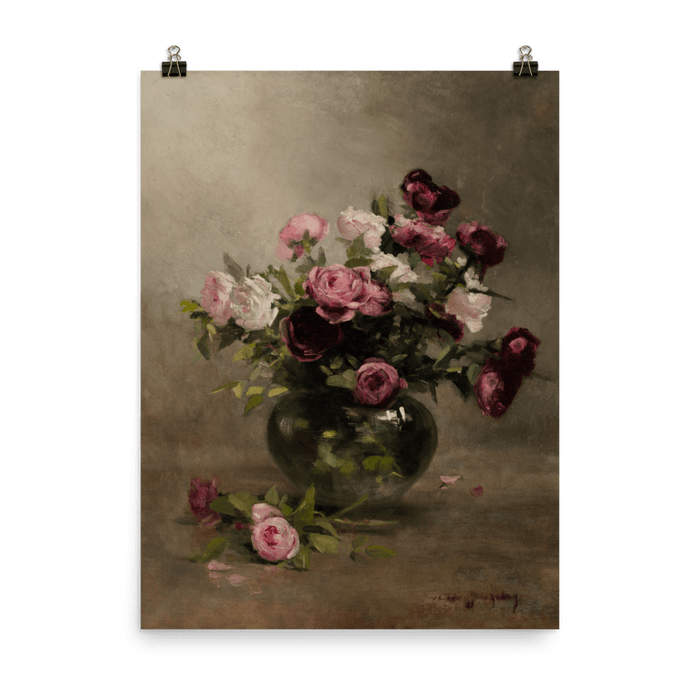 "Vase of Roses" Art Print - Lone Fox