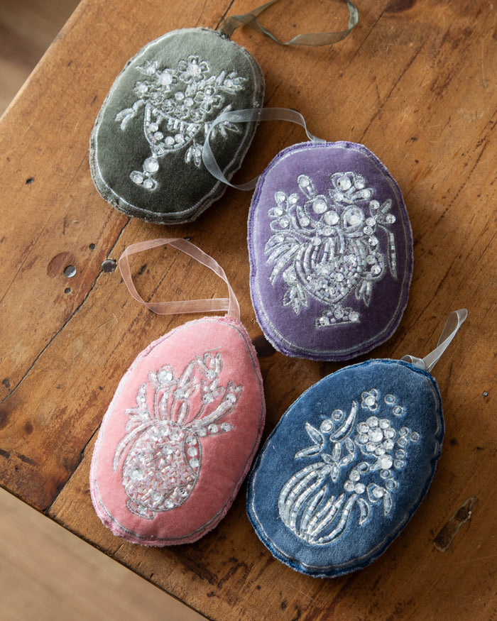 Velvet Floral Cameo Ornaments - Lone Fox