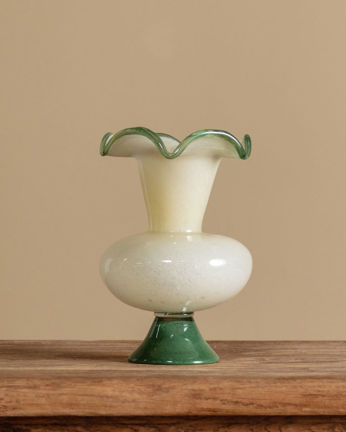 Verdant Hand - Blown Glass Ripple Vase - Lone Fox