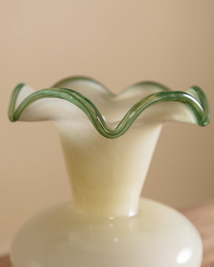 Verdant Hand - Blown Glass Ripple Vase - Lone Fox