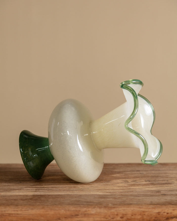 Verdant Hand - Blown Glass Ripple Vase - Lone Fox