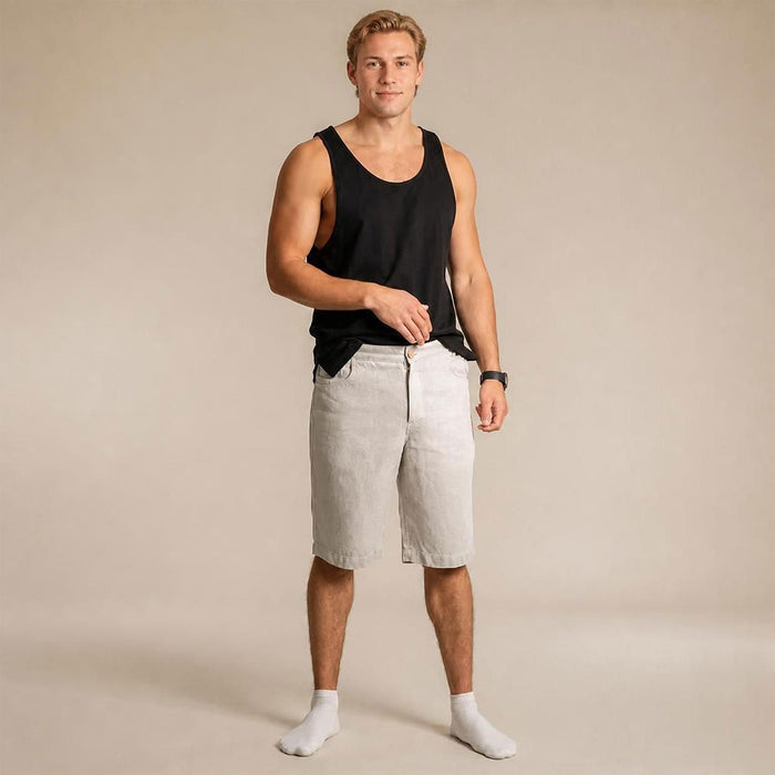 organic flax linen shorts