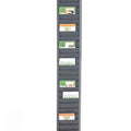 A Vertical ID Badge Rack Card Holder (P/N 3905-0150) with several slots contains ID cards. Some cards display photos, and others have text reading "Specialist ID" on a green and white background.