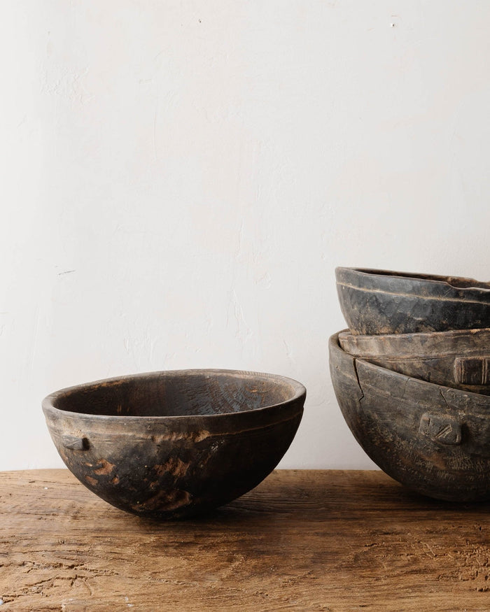 Vintage African Wood Milk Bowl - Lone Fox