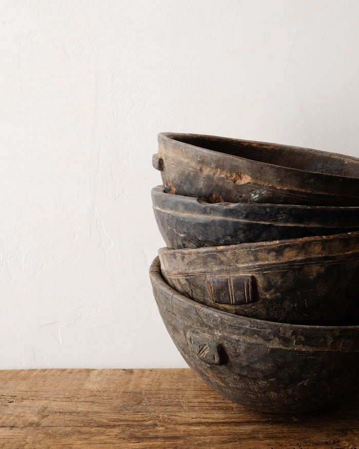 Vintage African Wood Milk Bowl