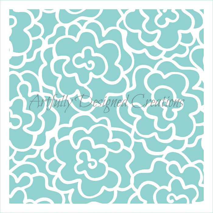 Wavy Floral Stencil