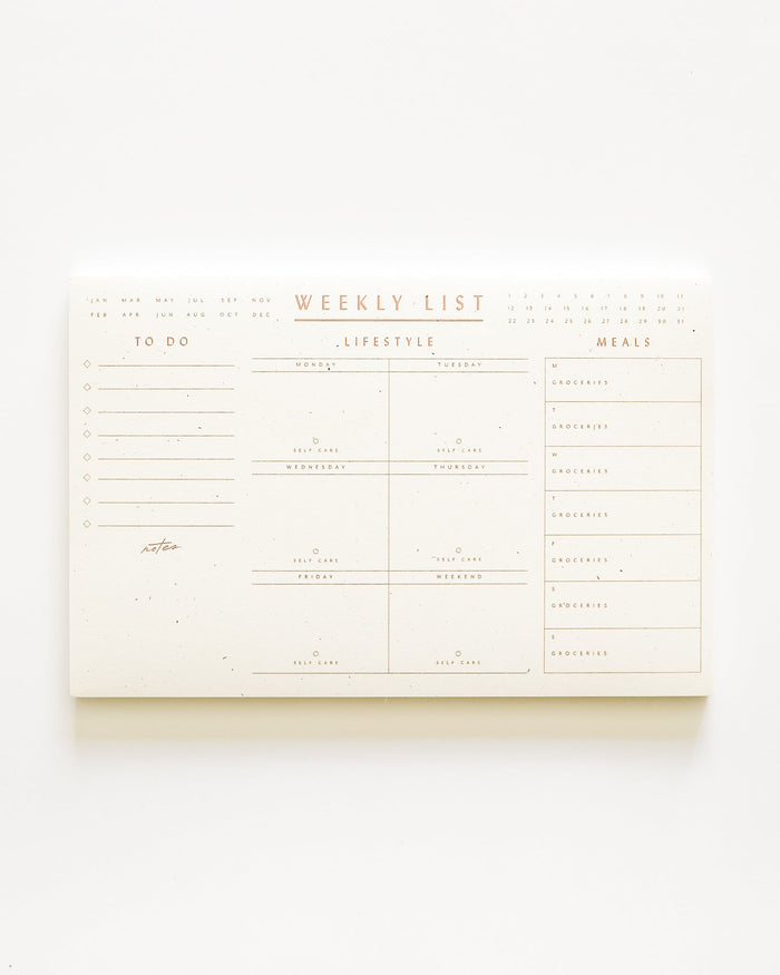 Weekly List Pad - Lone Fox