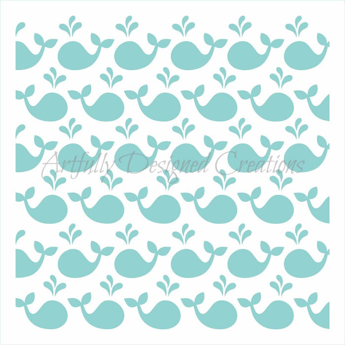 Whale Stencil Background