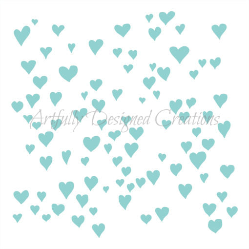 Whimsical Heart Background Stencil Background