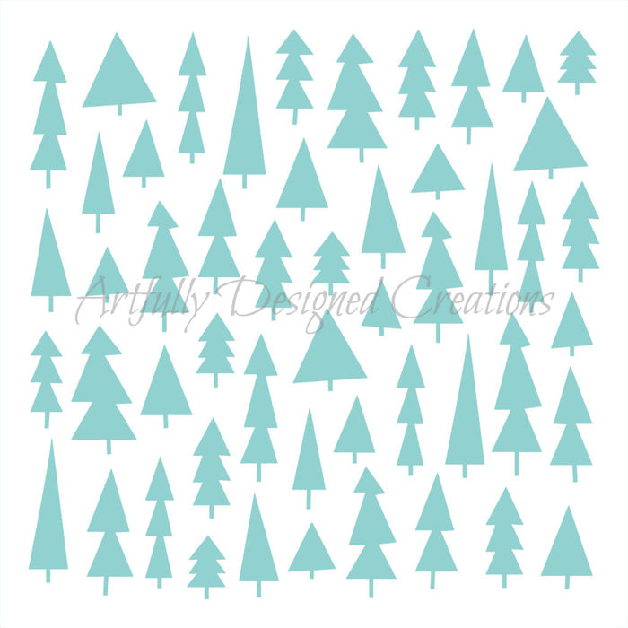 Whimsical Tree Background Stencil Background
