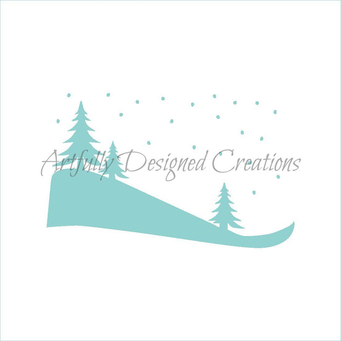 Winter Scene Stencil