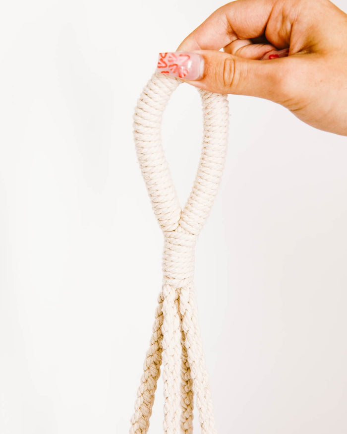 Wood + Macrame Hanging Planter - Lone Fox
