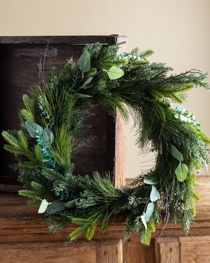 Woodland Pine, Eucalyptus & Laurel Wreath - Lone Fox