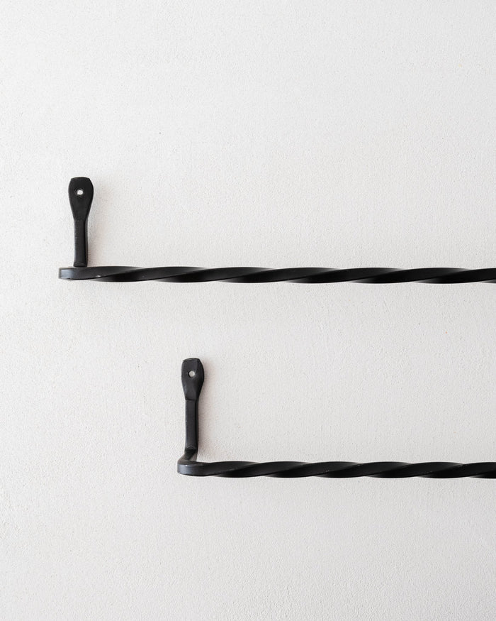 Wrought Iron Twisted Towel Bars - Lone Fox