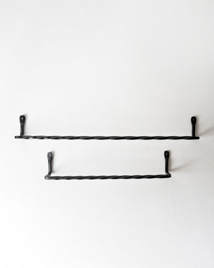 Wrought Iron Twisted Towel Bars - Lone Fox