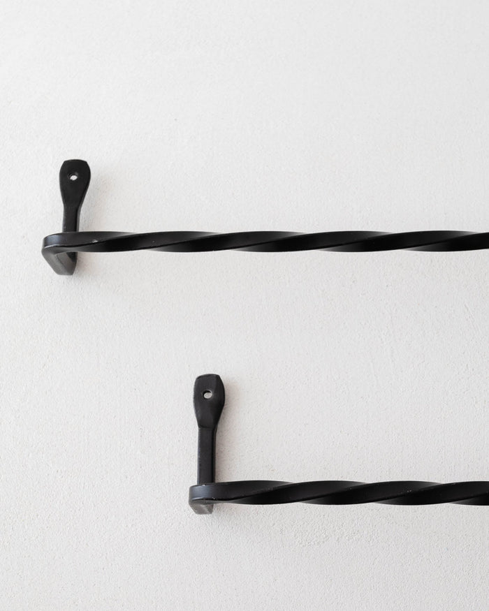 Wrought Iron Twisted Towel Bars - Lone Fox