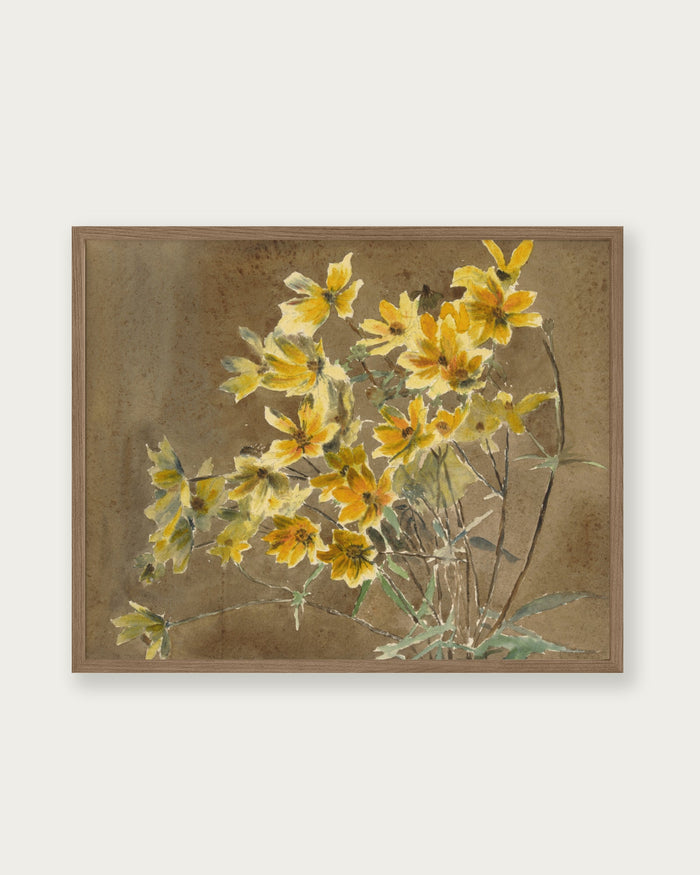 "Yellow and Orange Flowers" Art Print - Lone Fox