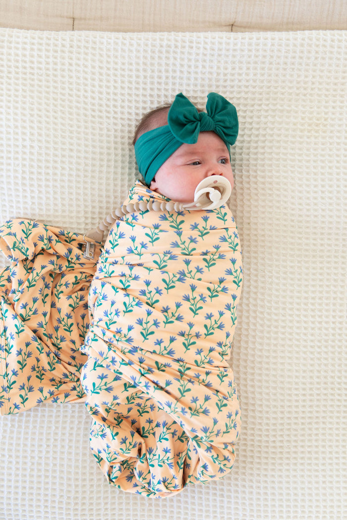 YELLOW PEACH FLORAL | SWADDLE