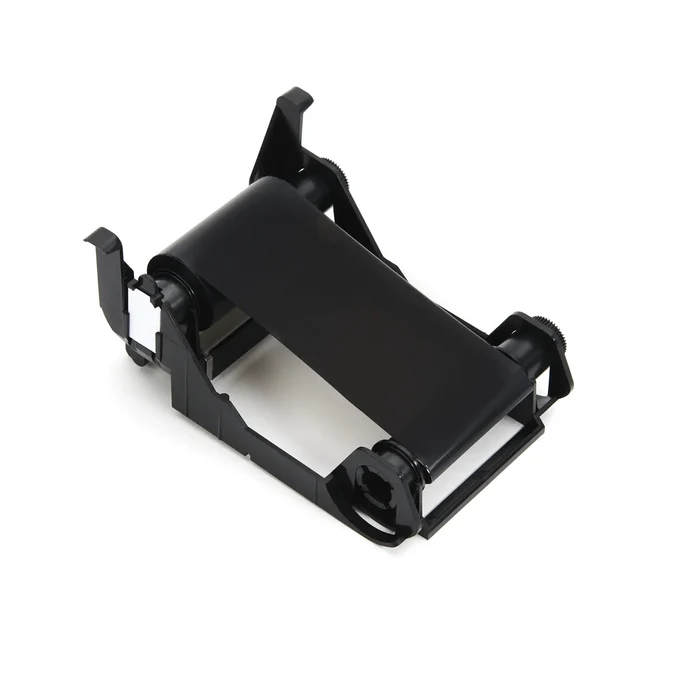 A Zebra 800011-101 Monochrome Black Ribbon - 1000 Prints, Compatible with ZXP Series 1 ID Card Printer on a white background, designed for monochrome printing with the ZXP Series 1 ID Card Printer.
