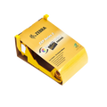 The Zebra 800033-301 Black Monochrome Ribbon, compatible with ZXP Series 3 card printers and packaged in yellow, is ideal for printing up to 2,000 cards.